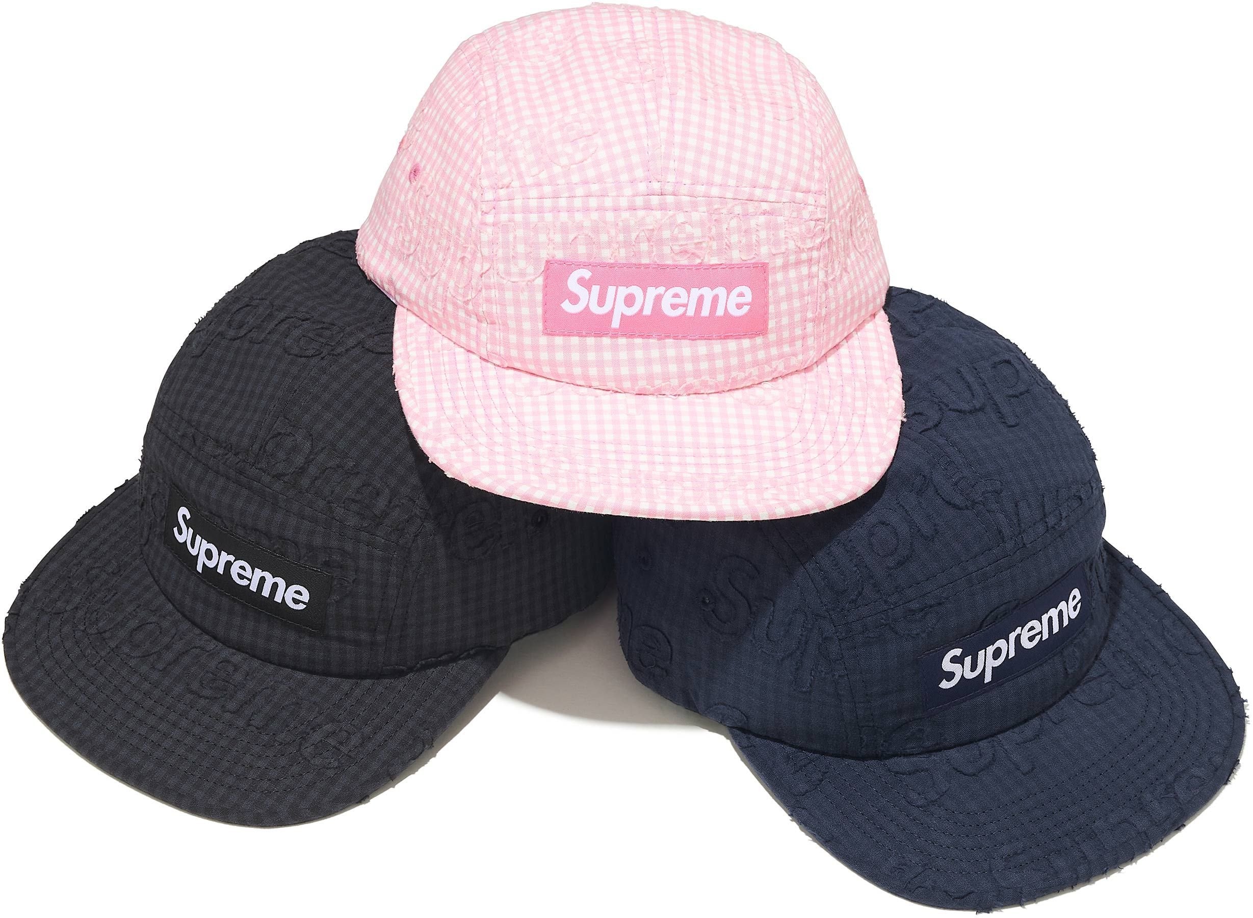 Monogram Gingham Camp Cap